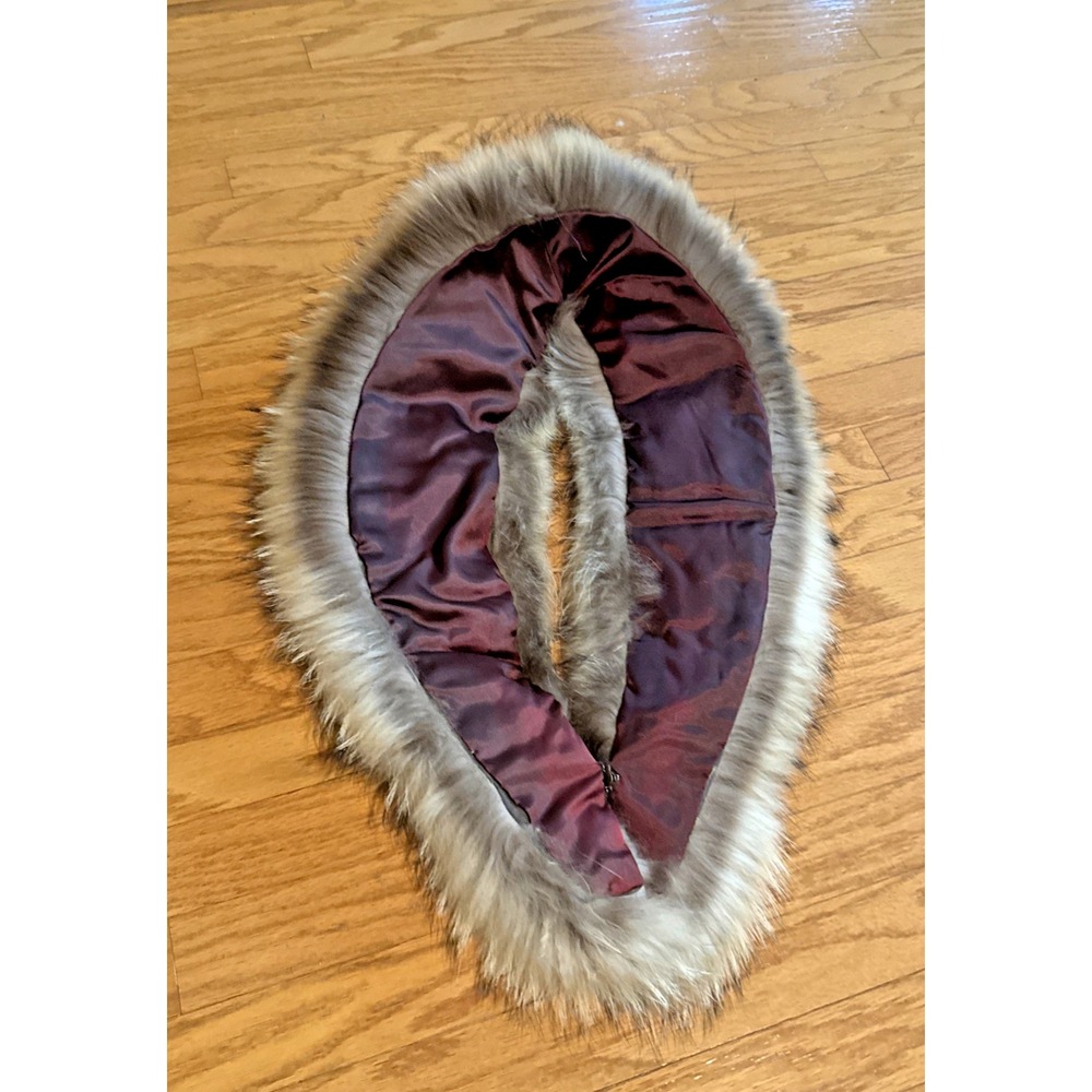 Vintage Real Fur Collar Hook Closure 46"x5" Mob Wife Gorpcore Whimsygoth - Picture 4 of 8